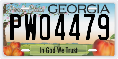 GA license plate PWO4479