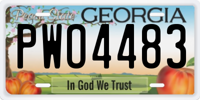 GA license plate PWO4483