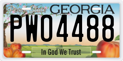 GA license plate PWO4488