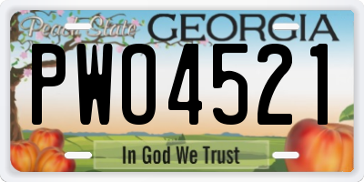 GA license plate PWO4521