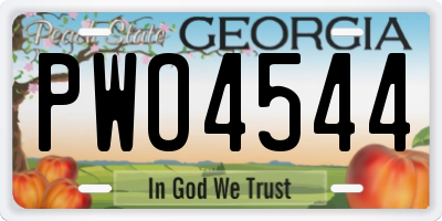 GA license plate PWO4544