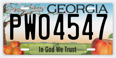 GA license plate PWO4547
