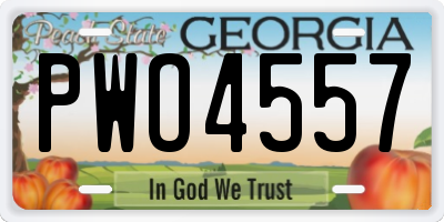 GA license plate PWO4557