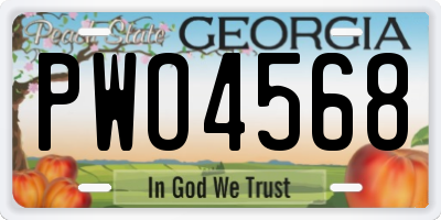 GA license plate PWO4568