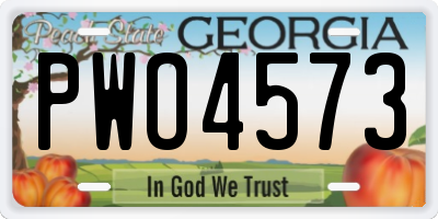 GA license plate PWO4573