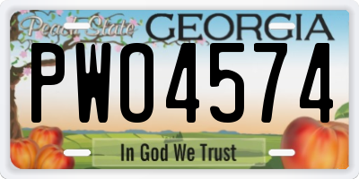 GA license plate PWO4574