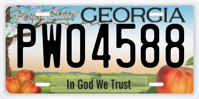 GA license plate PWO4588