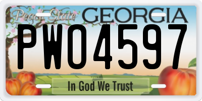 GA license plate PWO4597