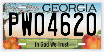 GA license plate PWO4620