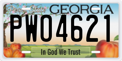 GA license plate PWO4621