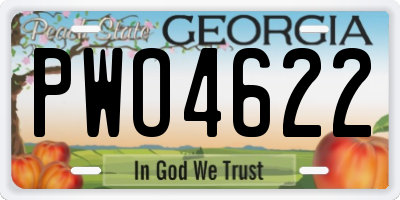 GA license plate PWO4622