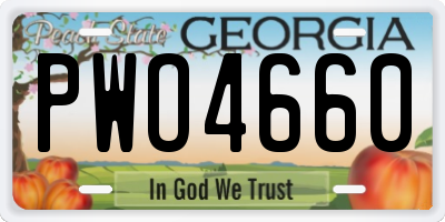 GA license plate PWO4660