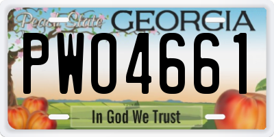 GA license plate PWO4661