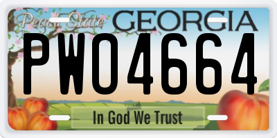 GA license plate PWO4664