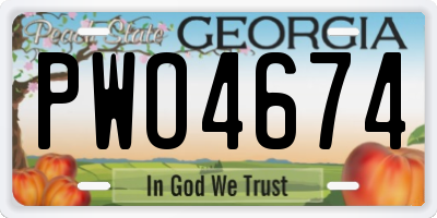 GA license plate PWO4674