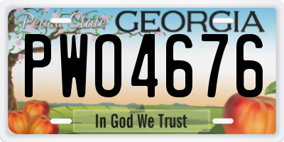 GA license plate PWO4676