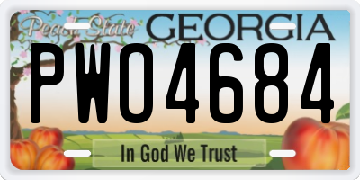 GA license plate PWO4684