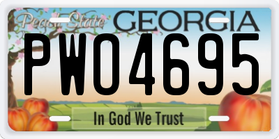 GA license plate PWO4695
