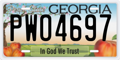 GA license plate PWO4697