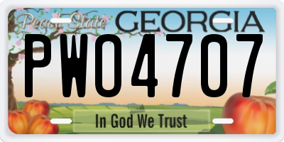 GA license plate PWO4707