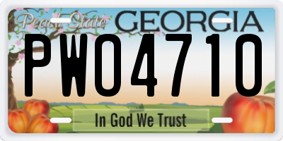 GA license plate PWO4710