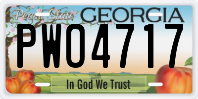 GA license plate PWO4717