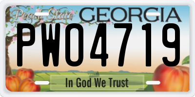 GA license plate PWO4719