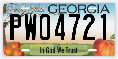GA license plate PWO4721