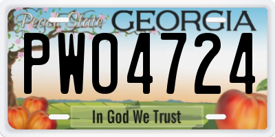 GA license plate PWO4724