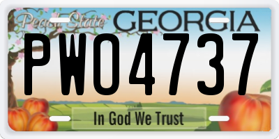 GA license plate PWO4737