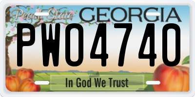GA license plate PWO4740