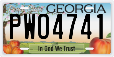 GA license plate PWO4741