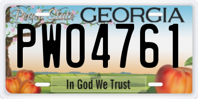 GA license plate PWO4761