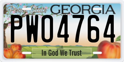 GA license plate PWO4764