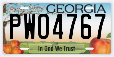 GA license plate PWO4767