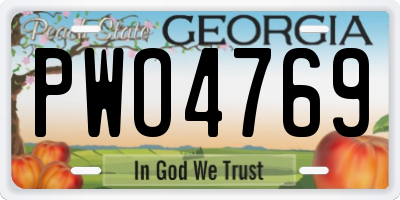 GA license plate PWO4769