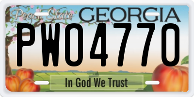 GA license plate PWO4770