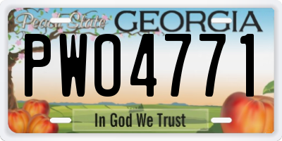 GA license plate PWO4771