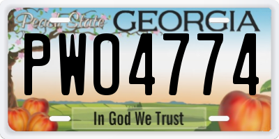 GA license plate PWO4774