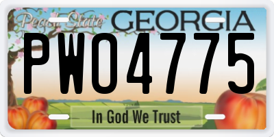 GA license plate PWO4775