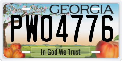 GA license plate PWO4776