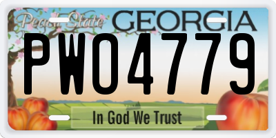 GA license plate PWO4779