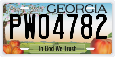 GA license plate PWO4782