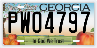 GA license plate PWO4797
