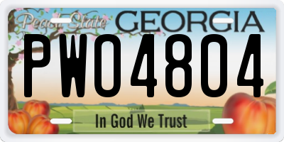 GA license plate PWO4804