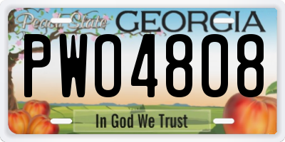 GA license plate PWO4808