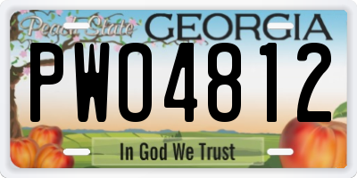 GA license plate PWO4812