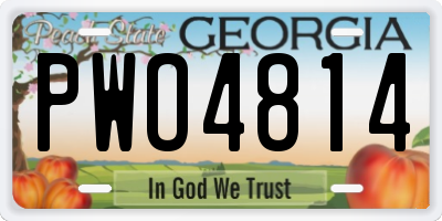 GA license plate PWO4814