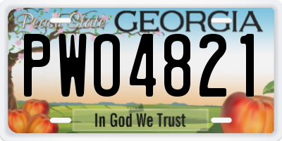 GA license plate PWO4821
