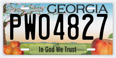 GA license plate PWO4827